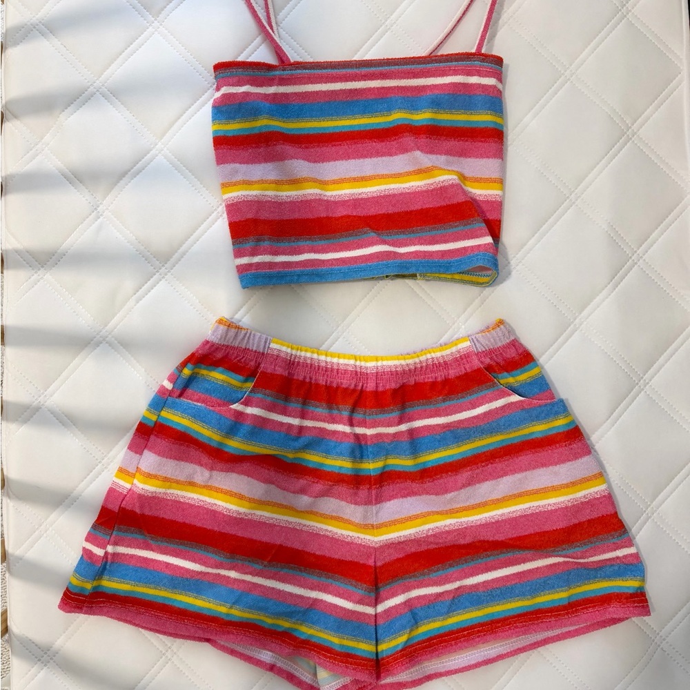 Colorful Striped Two-Piece Set